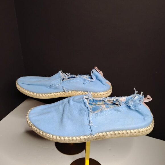 Vionic Beach Laguna Powder Blue Canvas Slip-On Espadrille Shoes Size 9 - Picture 6 of 11
